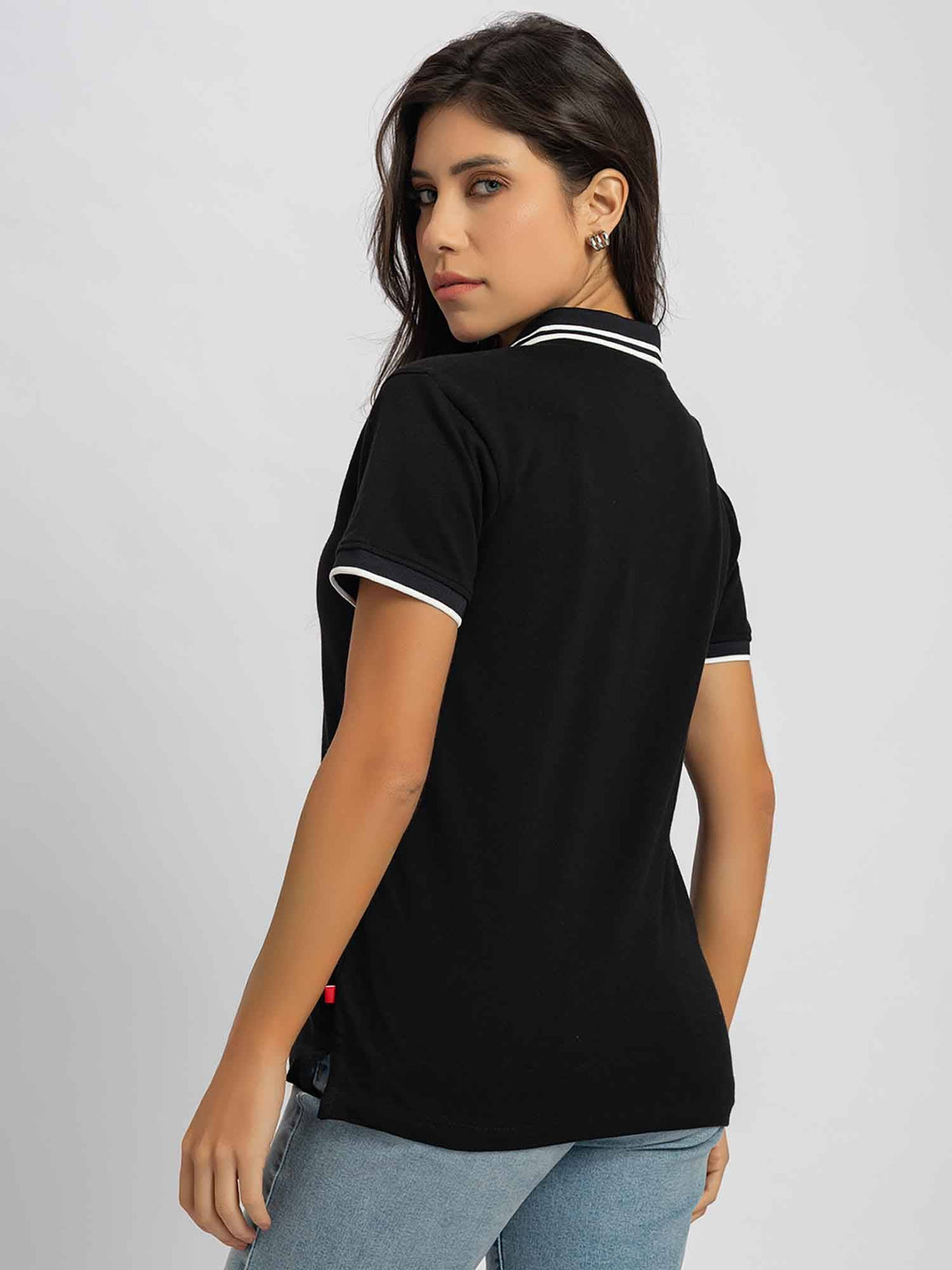 Pure Cotton Black Polo T-Shirt | PW43 - view 3