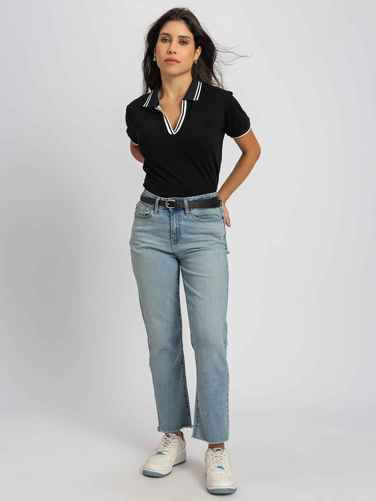 Pure Cotton Black Polo T-Shirt | PW43 - view 8