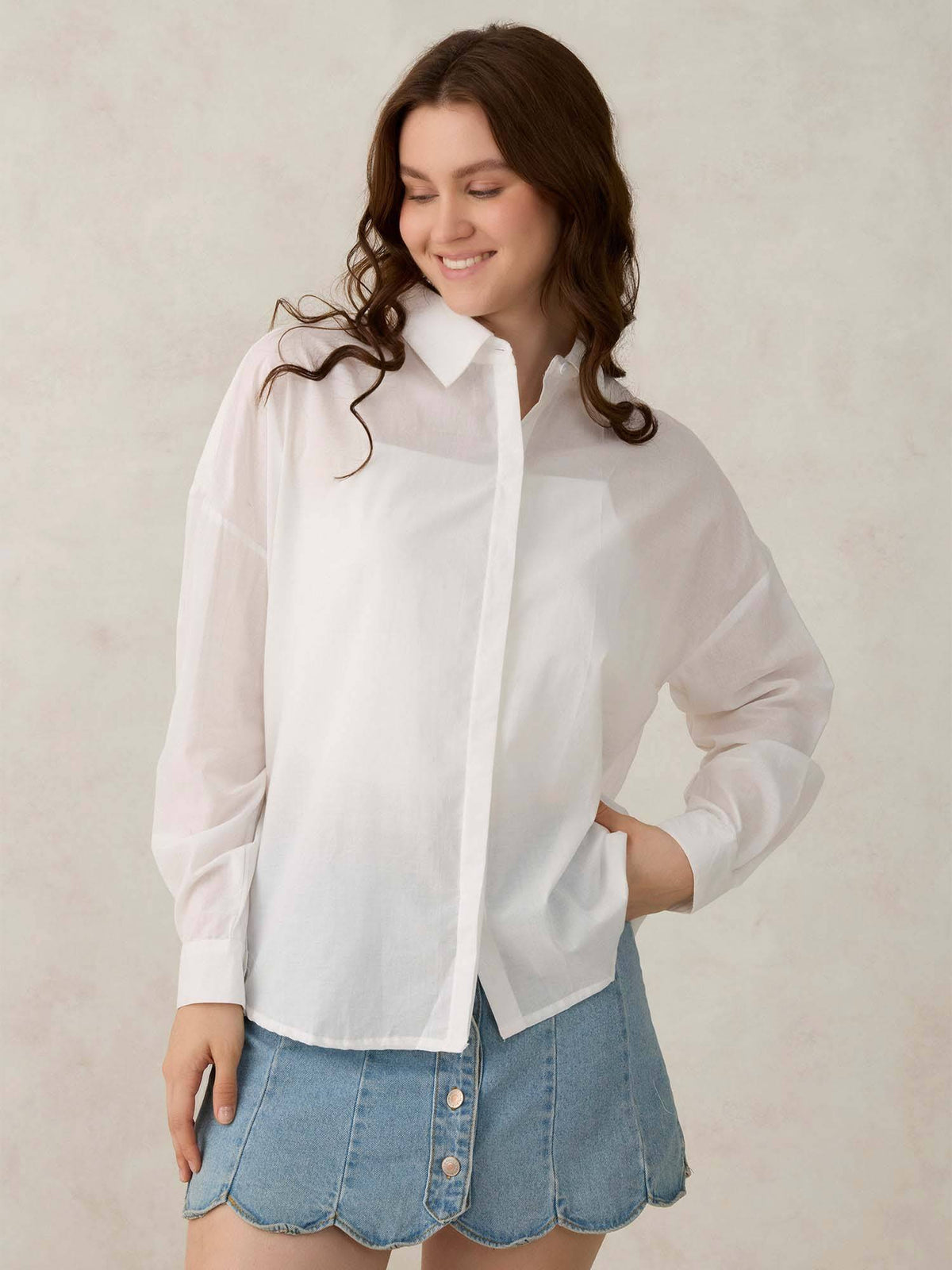 Pink Cotton Solid Oversized Street Style Shirt | S67 - view 13