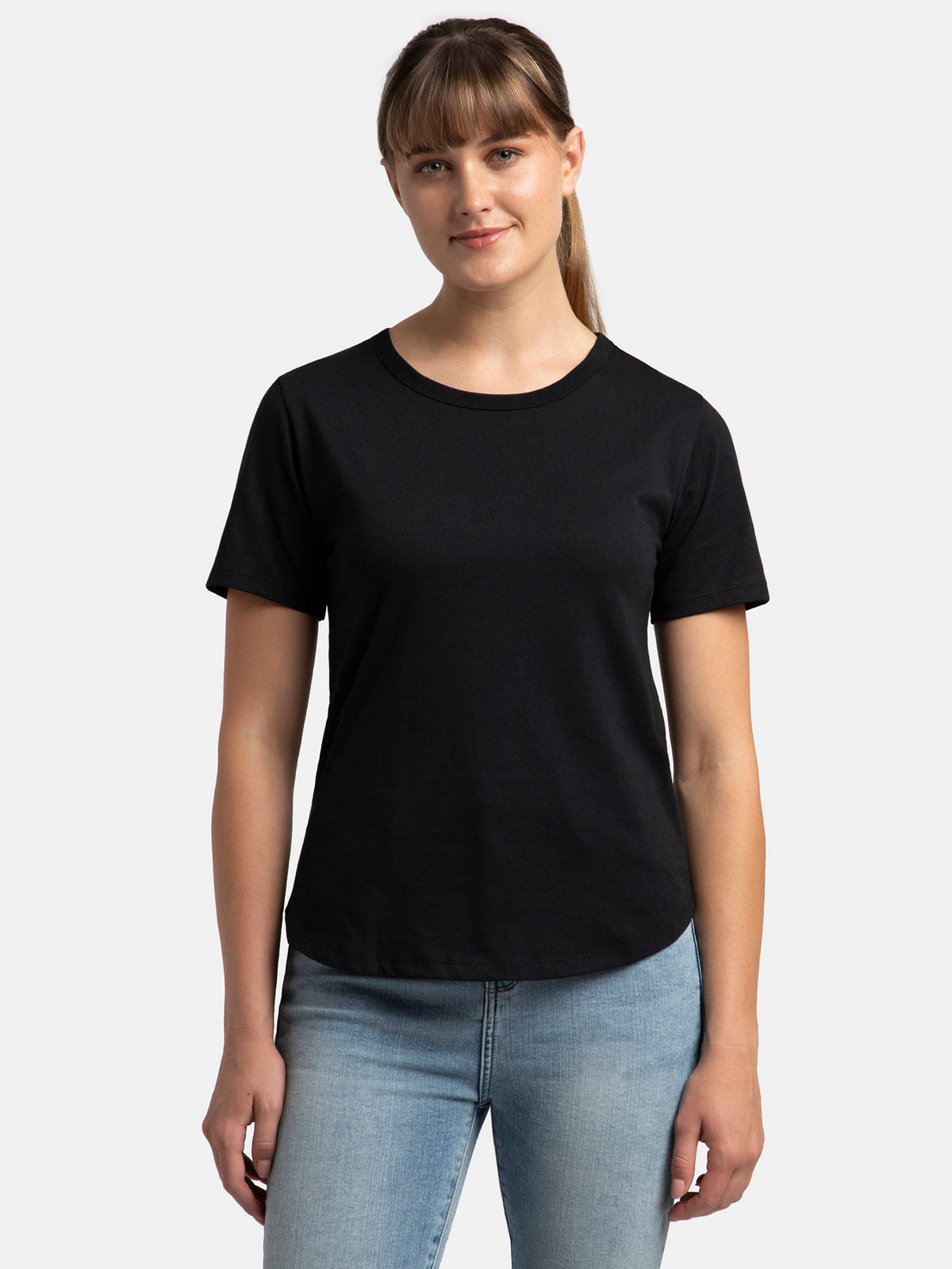AW88 Women Cotton Rich Relaxed Fit Curved Hem Styled T-Shirt - Wild Ginger | TS56 - view 60