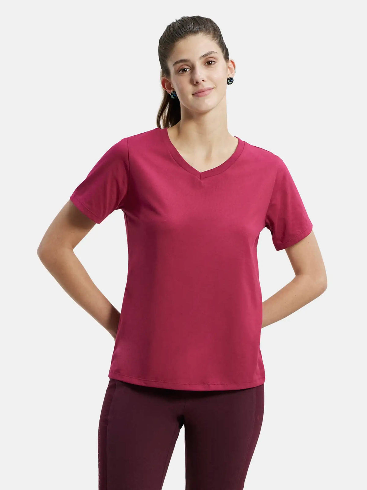 AW88 Women Cotton Rich Relaxed Fit Curved Hem Styled T-Shirt - Wild Ginger | TS56 - view 26