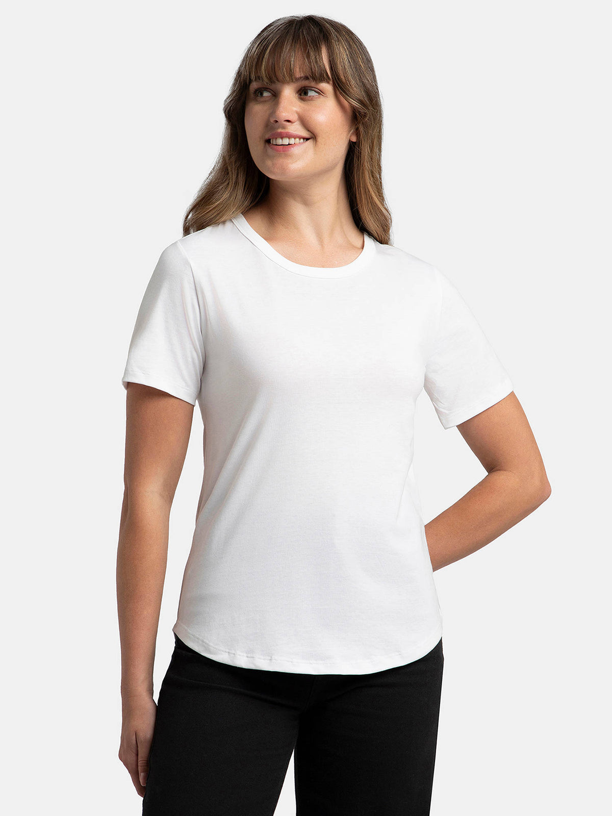 AW88 Women Cotton Rich Relaxed Fit Curved Hem Styled T-Shirt - Wild Ginger | TS56 - view 9