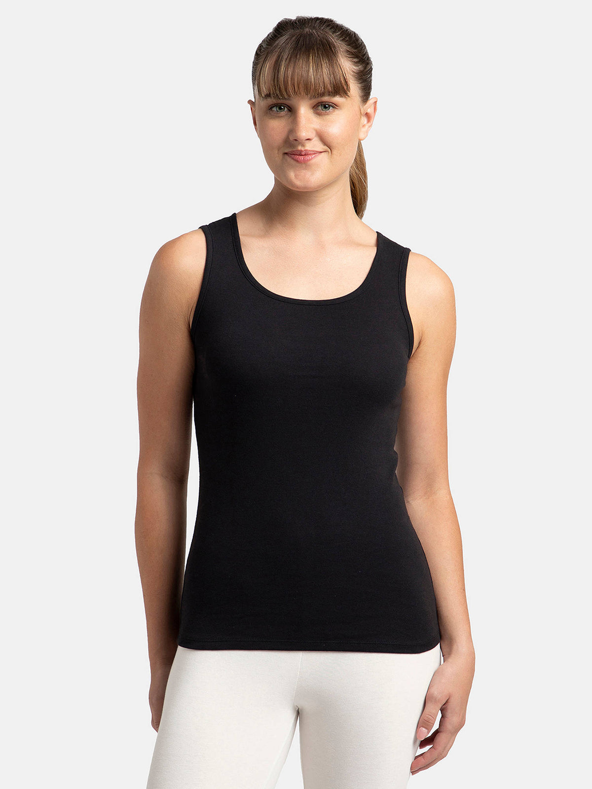A113 Women Super Combed Cotton Rib Fabric Solid Tank Top - Iceberg Green | TT98 - view 9