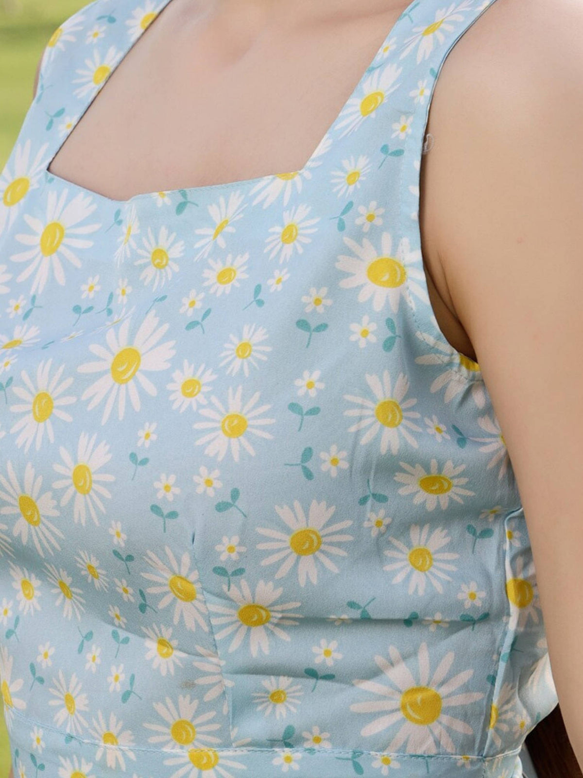 Blue Crepe Fitted Crop Top | CT61 - view 4