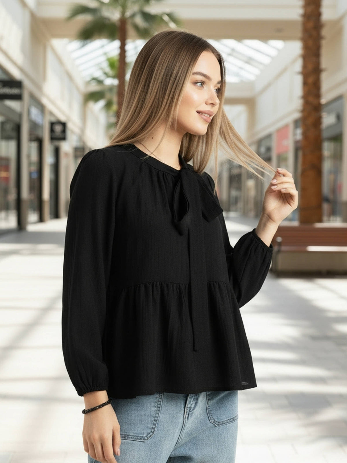 Black Korean Premium Cotton Top | pt51 - view 2