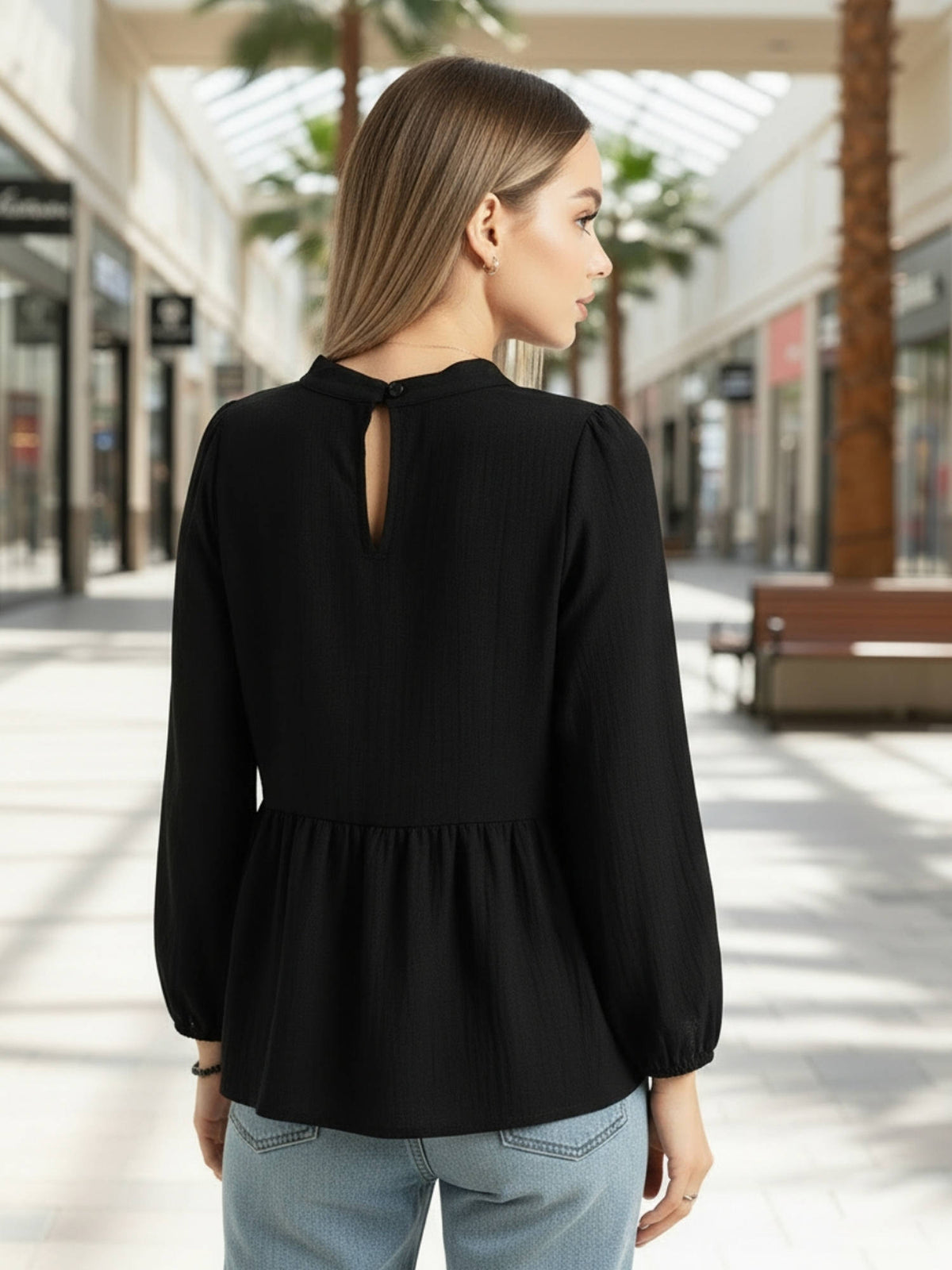 Black Korean Premium Cotton Top | pt51 - view 3