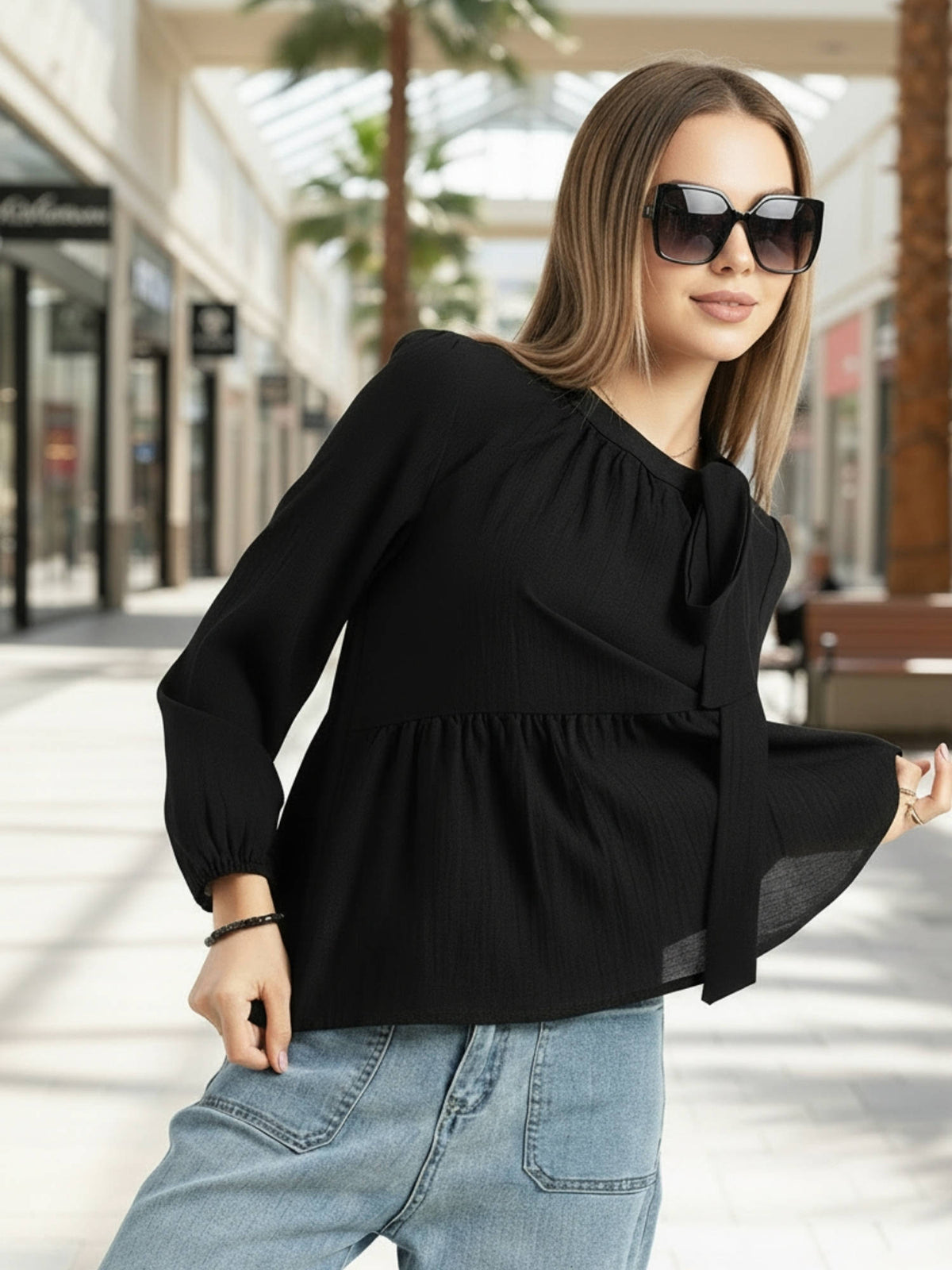 Black Korean Premium Cotton Top | pt51 - view 5