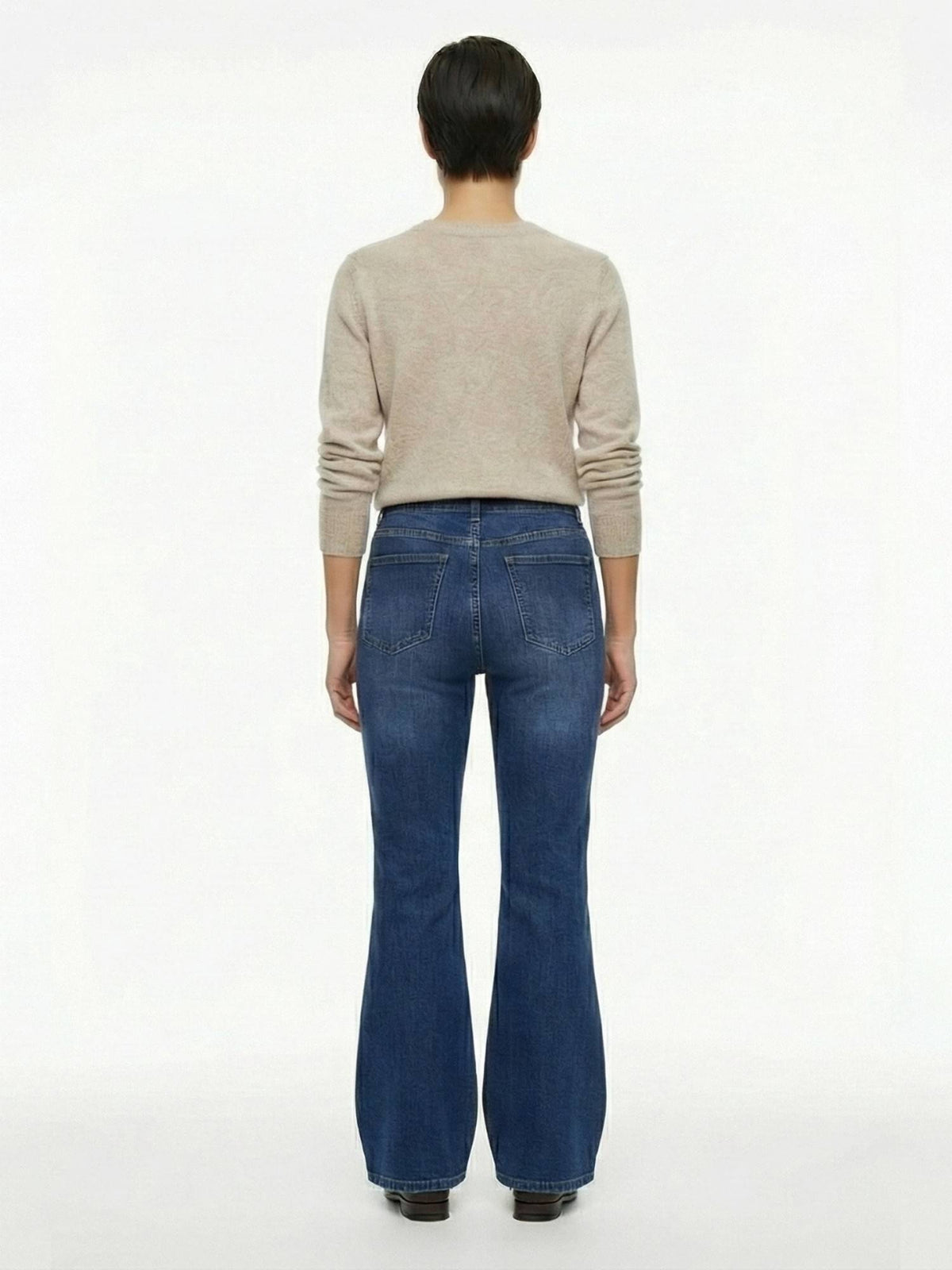 Women Blue Satin Solid Bootcut Jeans | BT10 - view 2