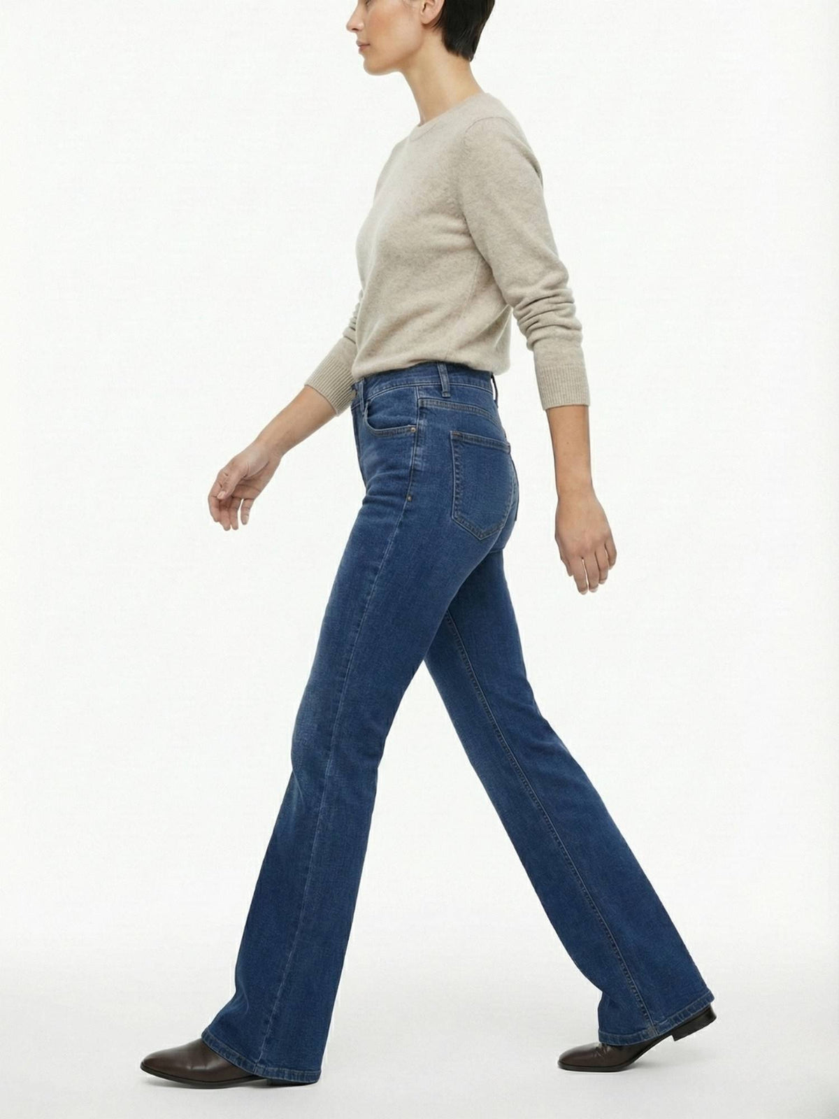 Women Blue Satin Solid Bootcut Jeans | BT10 - view 4