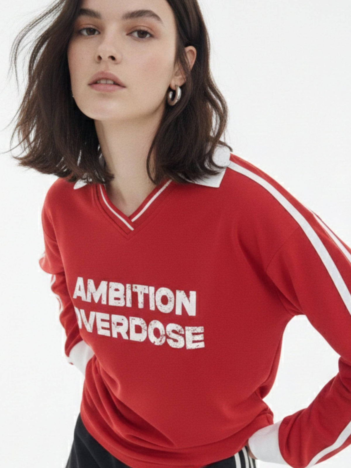 Red Casual Featuring Bold Front Graphics Collar Neck T-Shirt | PW43 - view 2