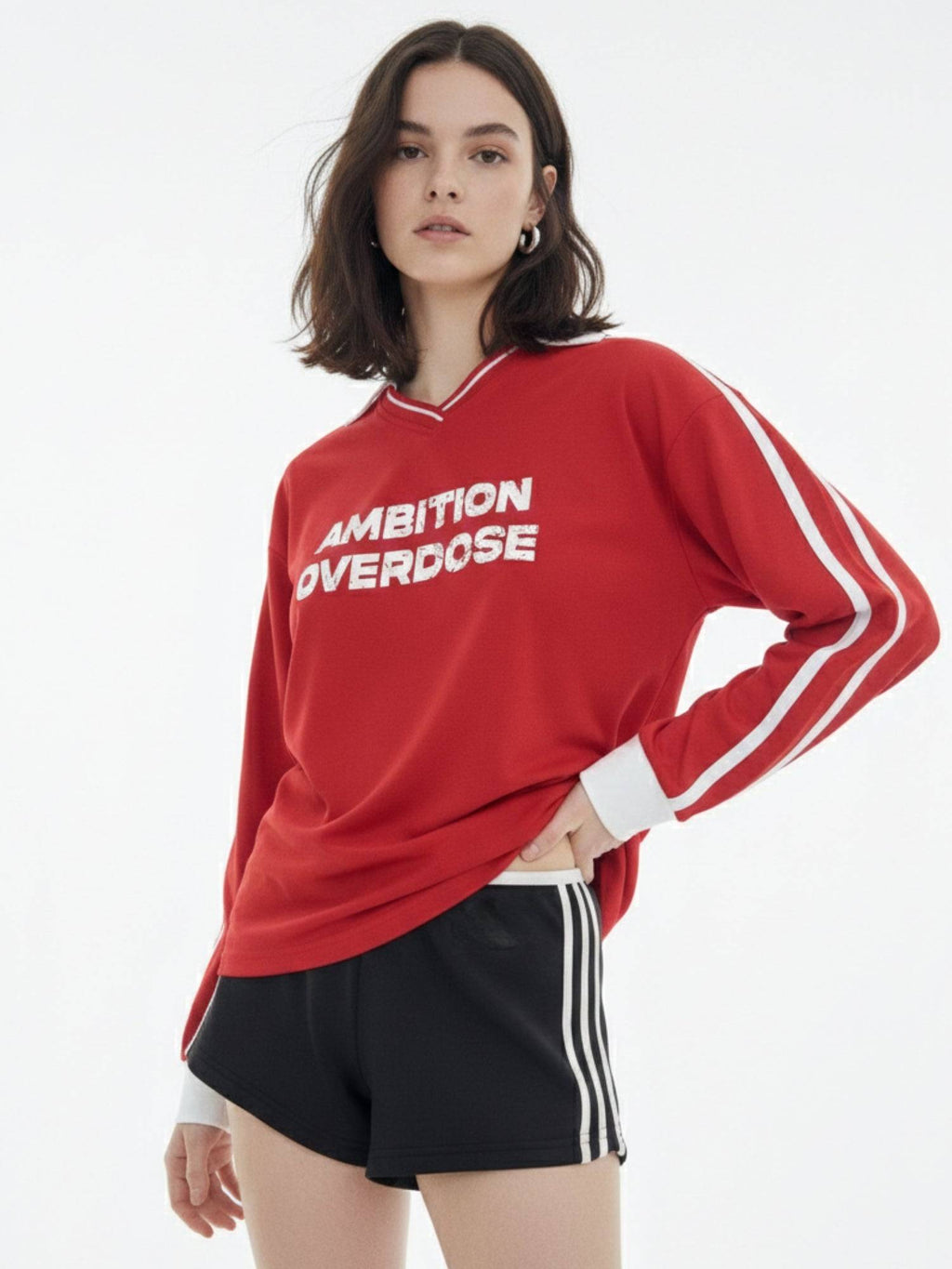 Red Casual Featuring Bold Front Graphics Collar Neck T-Shirt | PW43 - view 3