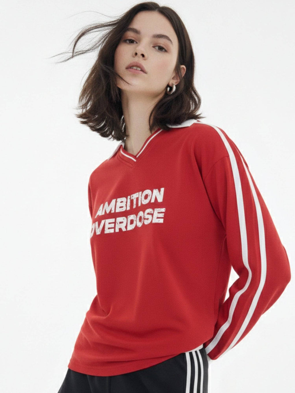 Red Casual Featuring Bold Front Graphics Collar Neck T-Shirt | PW43 - view 6
