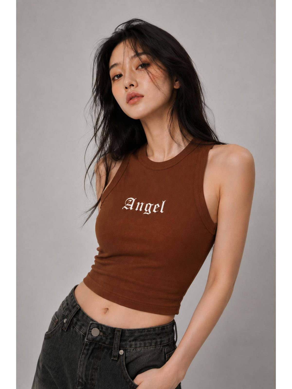 Womens Royal Blue Angel Printed Crop Top | CT61 - view 6