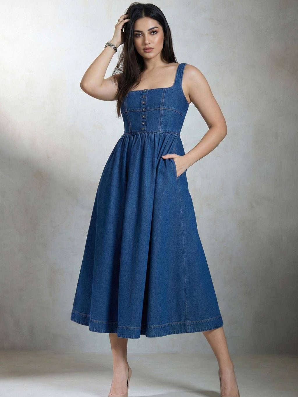 Blue Denim Dress | D56 - view 2