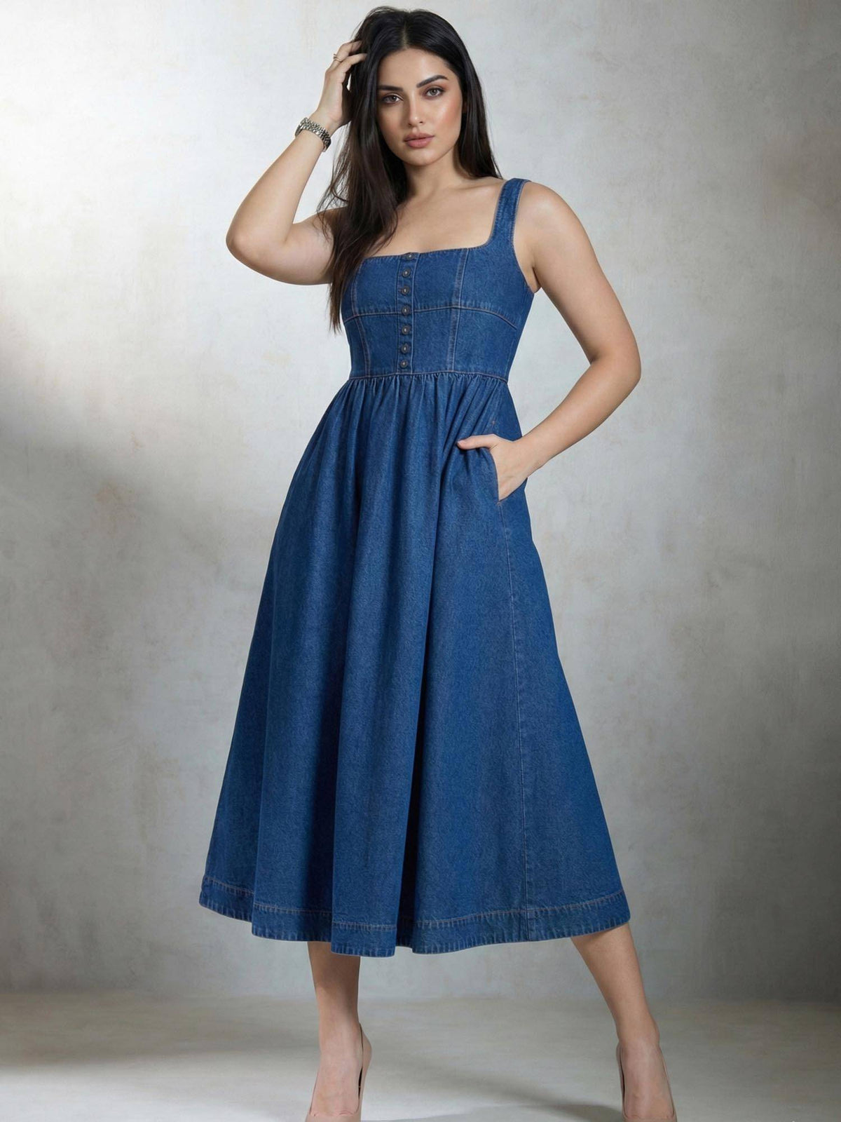 Blue Denim Dress | D56 - view 2