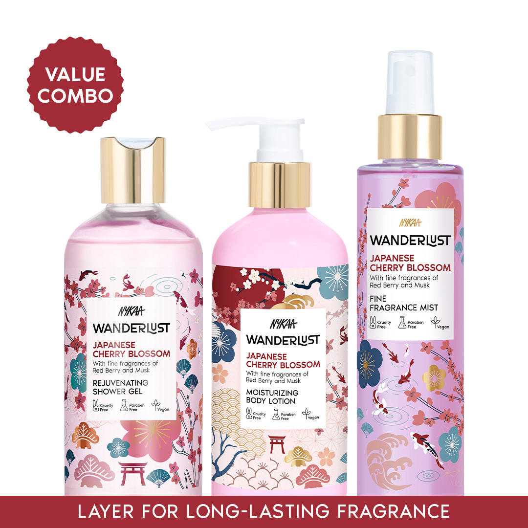 Japanese Cherry Blossom Shower Gel + Body Lotion + Fragrance Mist Combo | B20 - view 1