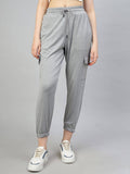 Women Polyester Solid Grey High Waist Joggers | WJ89 - view 1