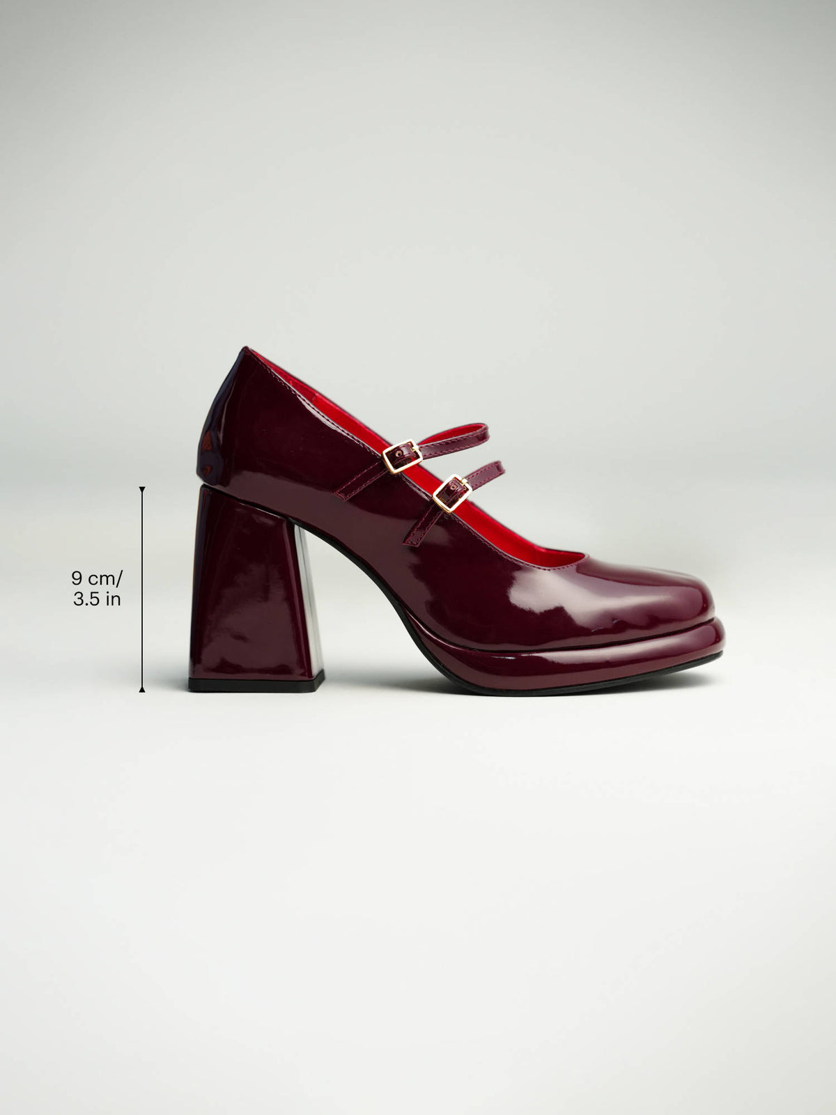 Women Freddie Hot Space Maroon Double-Strap Platform Heels | H78 - view 5
