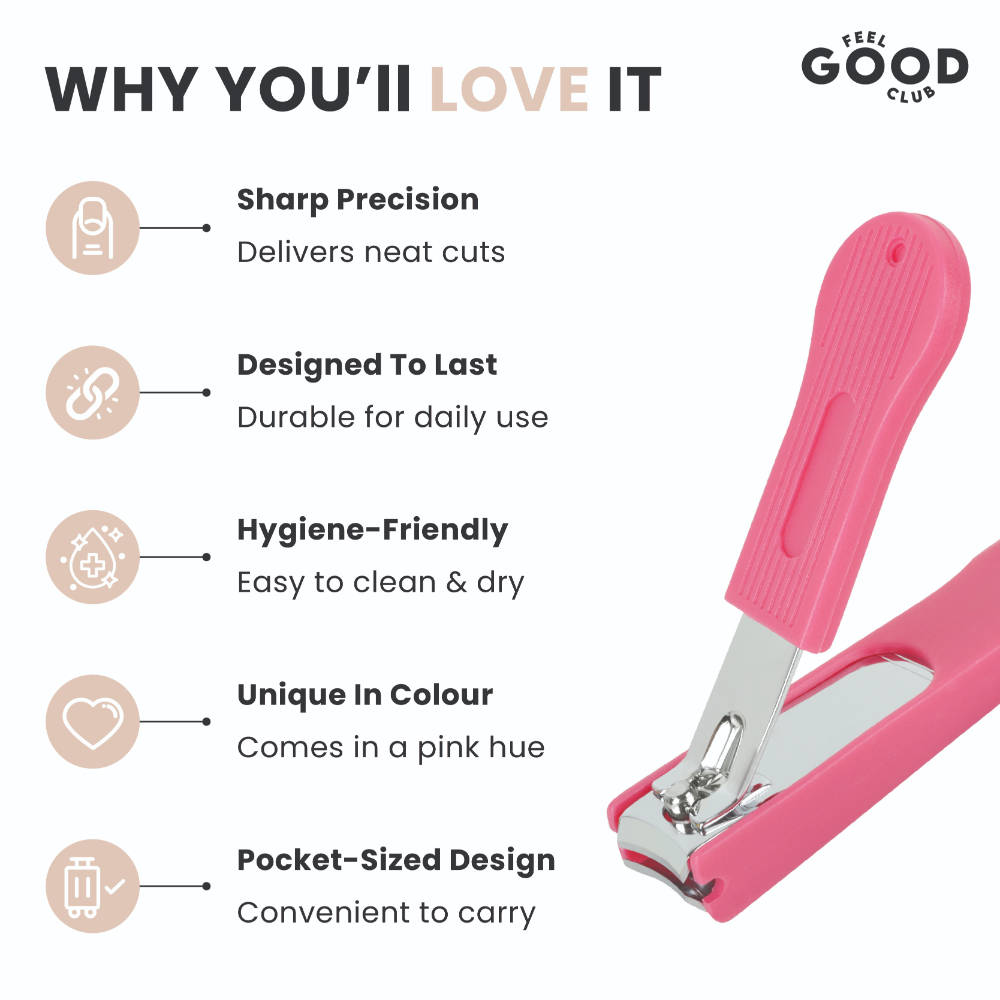 Pink Nail Clipper For Cutting Trimming Finger & Toe Nails For Diy Manicure Pedicure | C83 - view 5