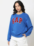 Women Crew Neck Blue Logo Sweatshirt | HD56 - view 1