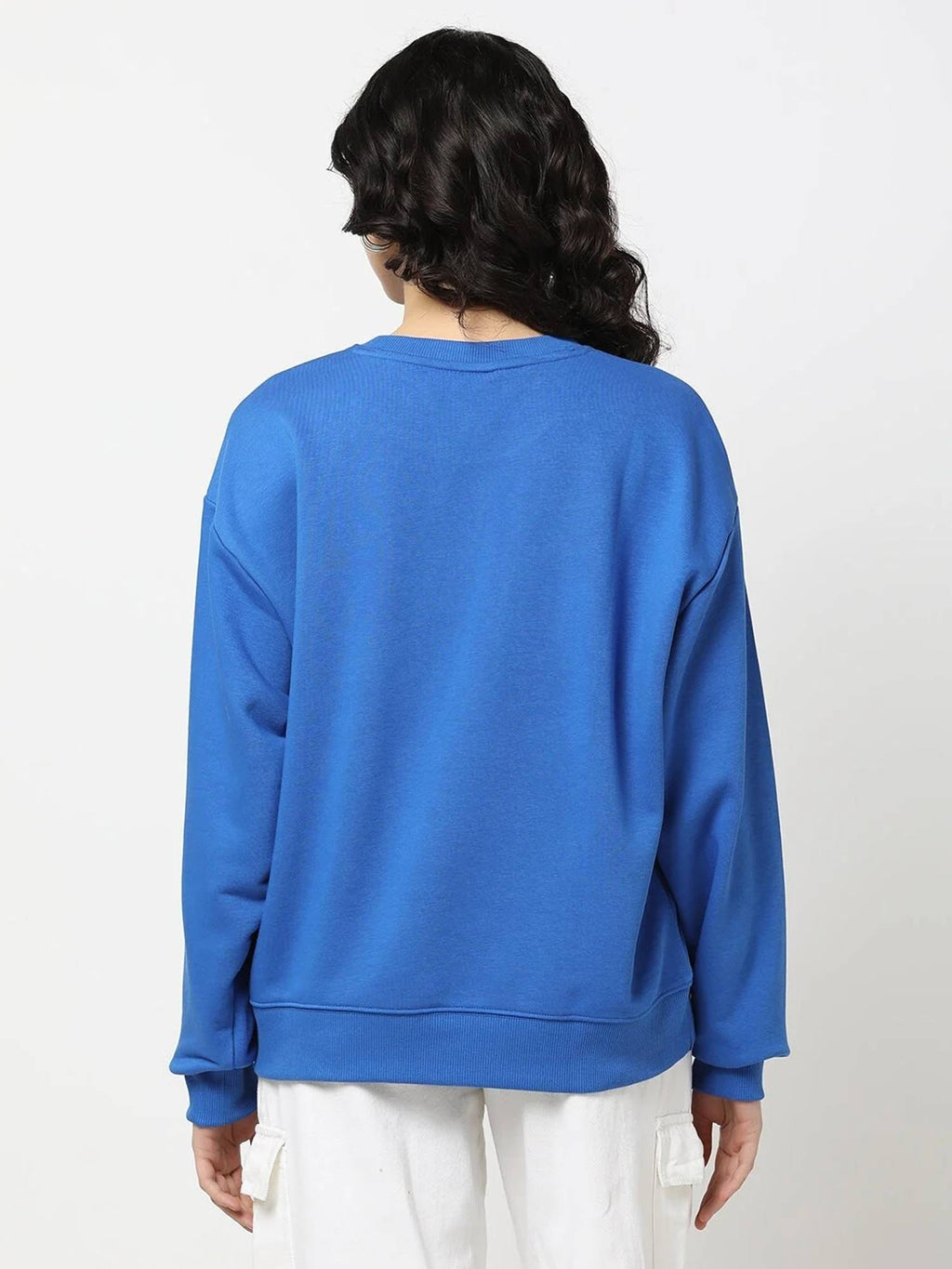 Women Crew Neck Blue Logo Sweatshirt | HD56 - view 2