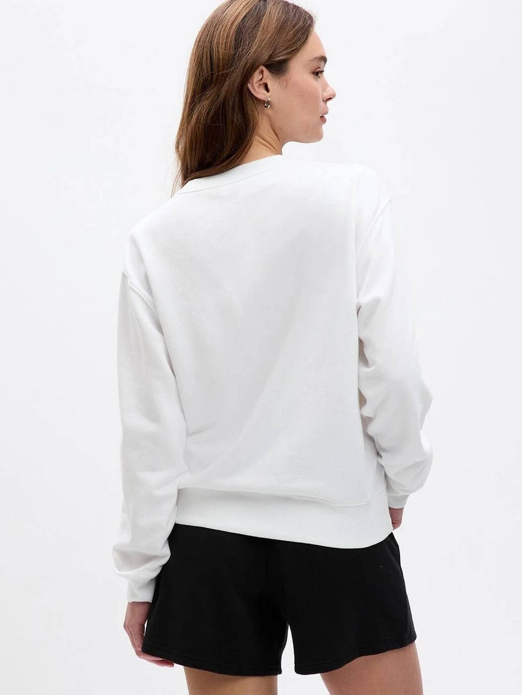 Women White Crew Neck Sweatshirt | HD56 - view 3