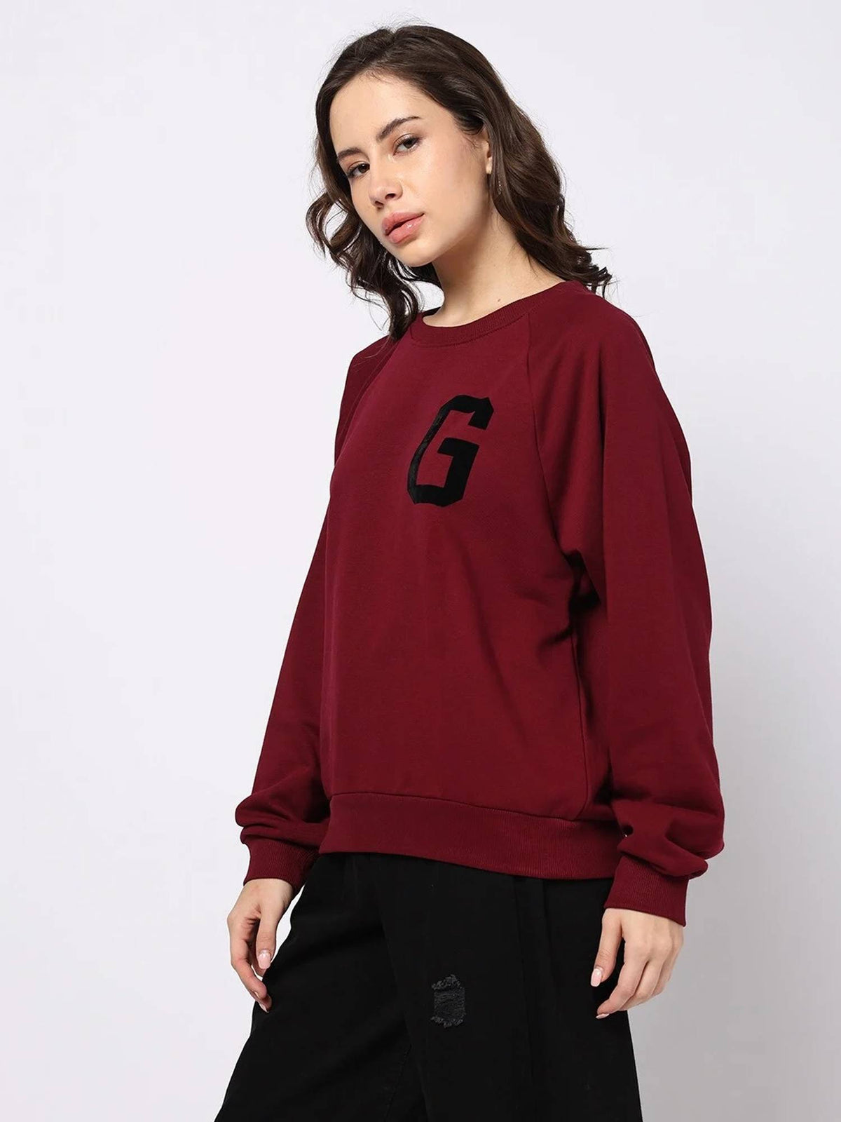 Women Red Logo Regular Fit Sweatshirt | HD56 - view 3