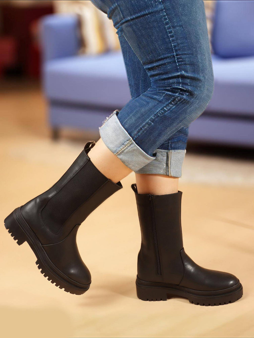 Black High Top Women Boots | BT61 - view 1