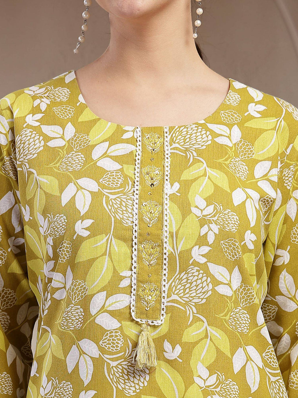 Women's Blue Floral Printed Cotton Straight Kurta | KDG - view 47