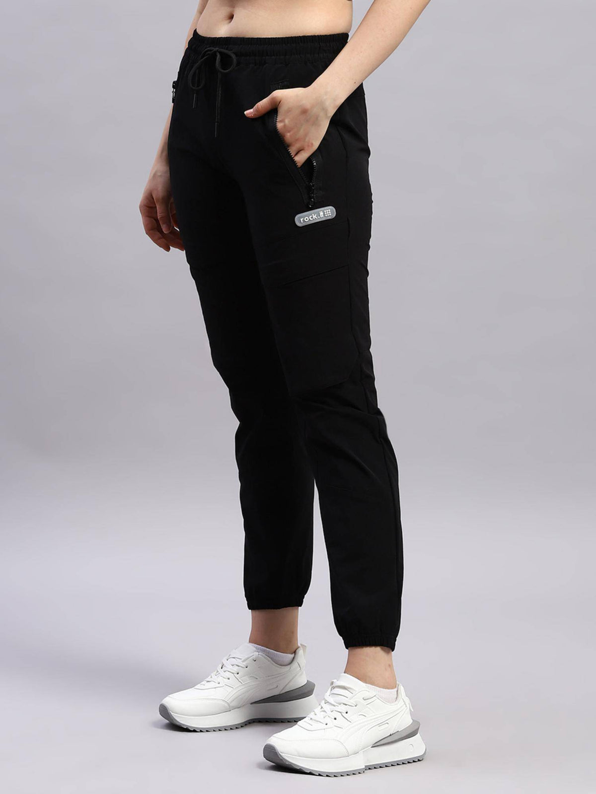 Womens Grey Solid Joggers | WJ89 - view 8