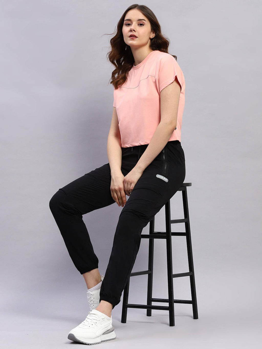 Womens Grey Solid Joggers | WJ89 - view 11