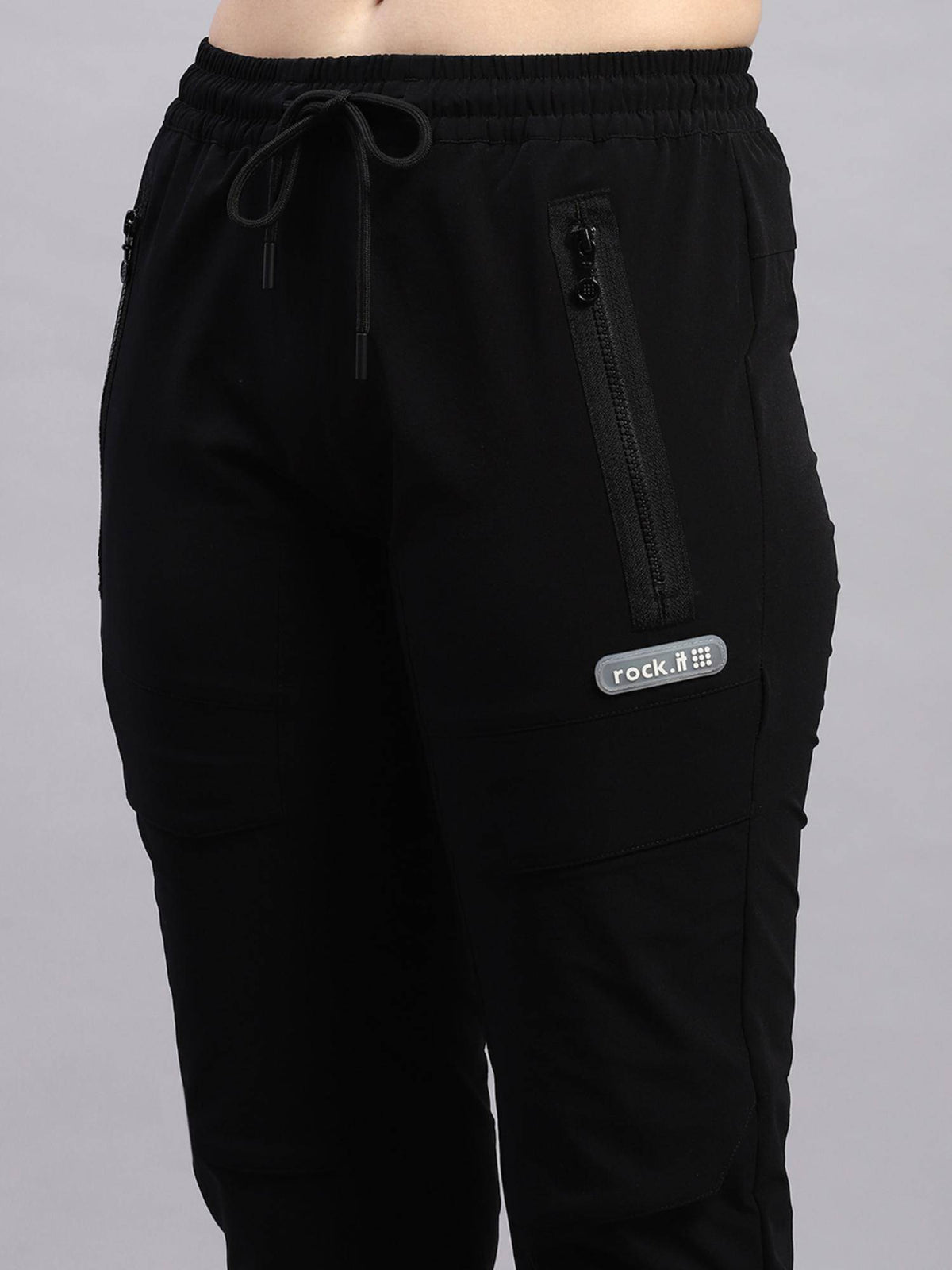 Womens Grey Solid Joggers | WJ89 - view 12