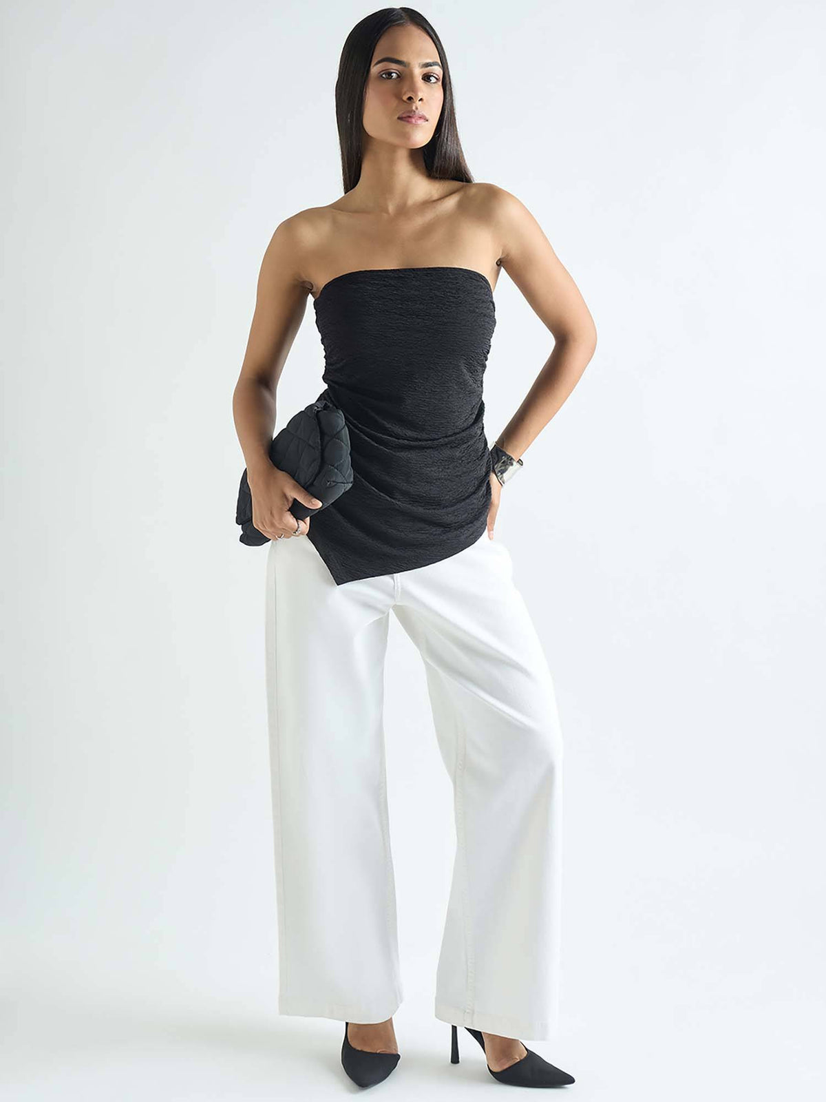 Black Textured Tube Top | TT90 - view 4