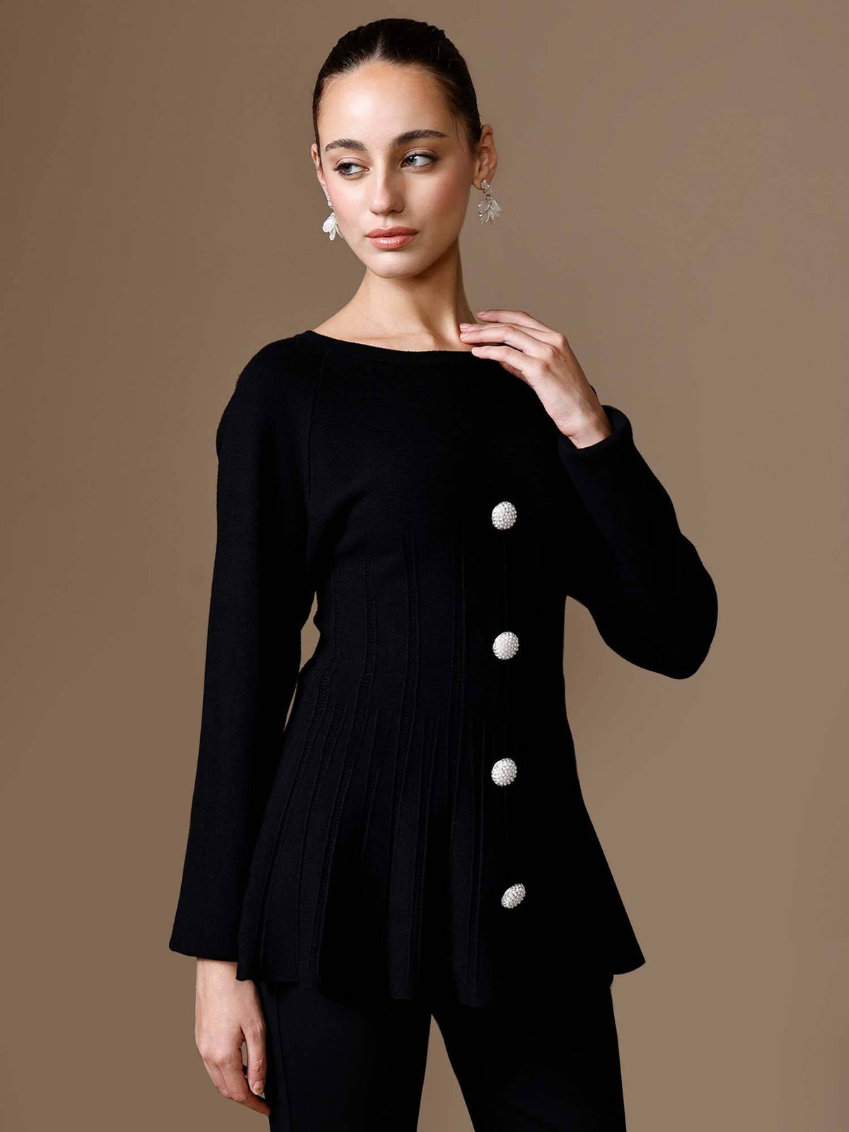 Aero Peplum Winter Top | pt51 - view 1