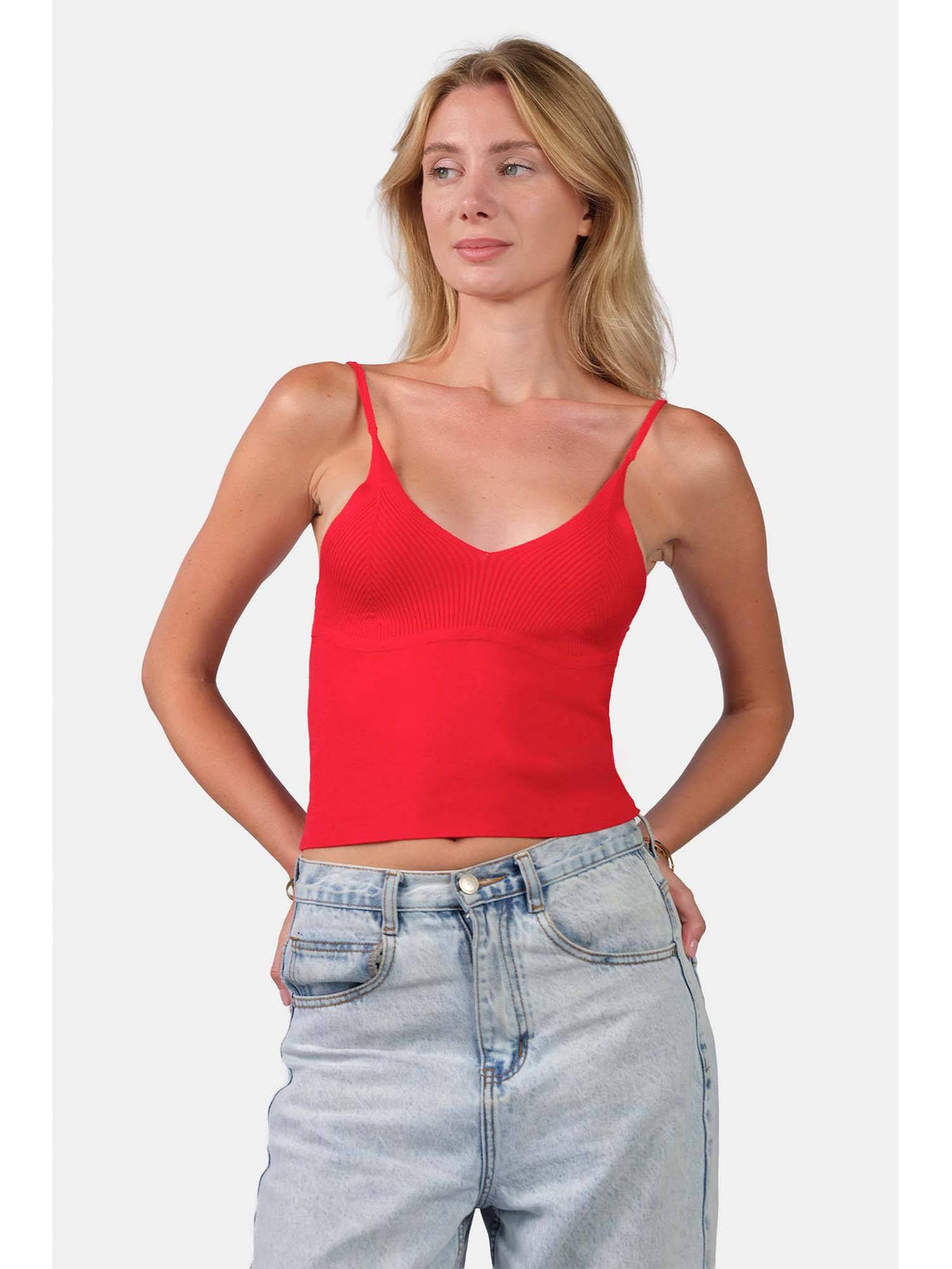 Self Design Viscose Slim Fit Strappy Knit Sleeveless Black Cami for Women | TT98 - view 11