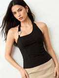 Black Solid Plain Top | HT67 - view 1