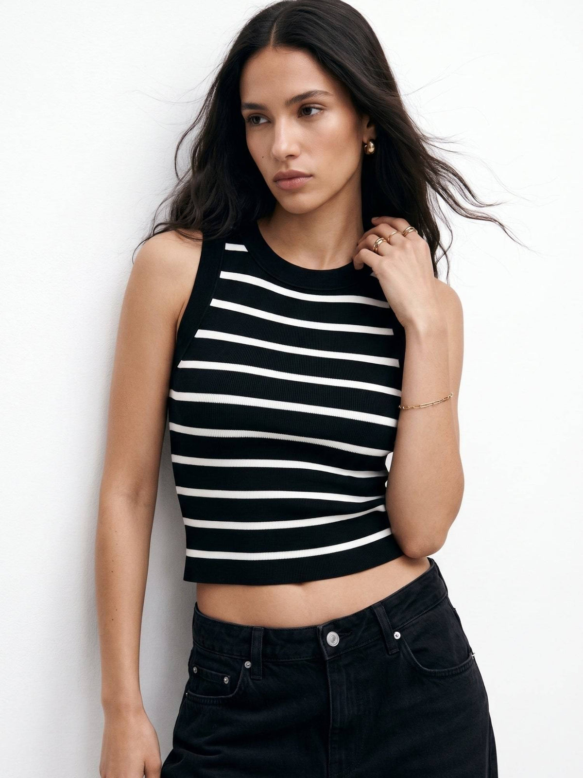 Black Stripes Crop Top | CT61 - view 1