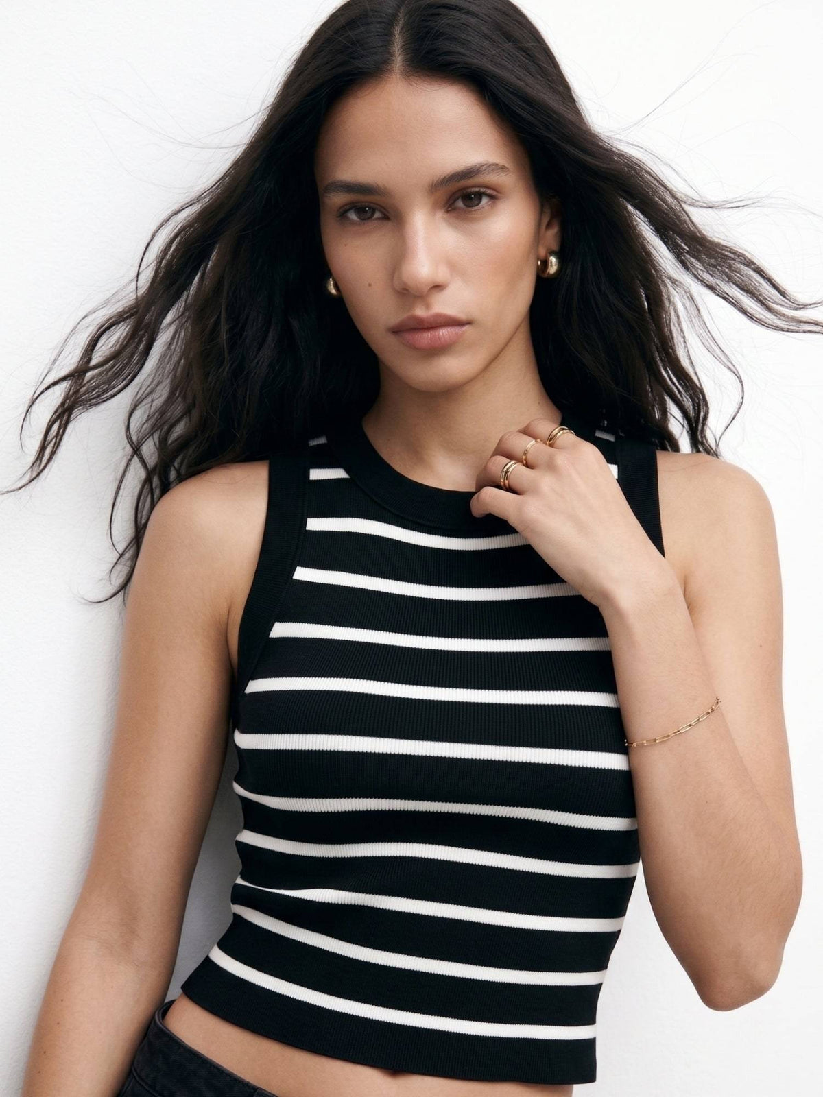 Black Stripes Crop Top | CT61 - view 3
