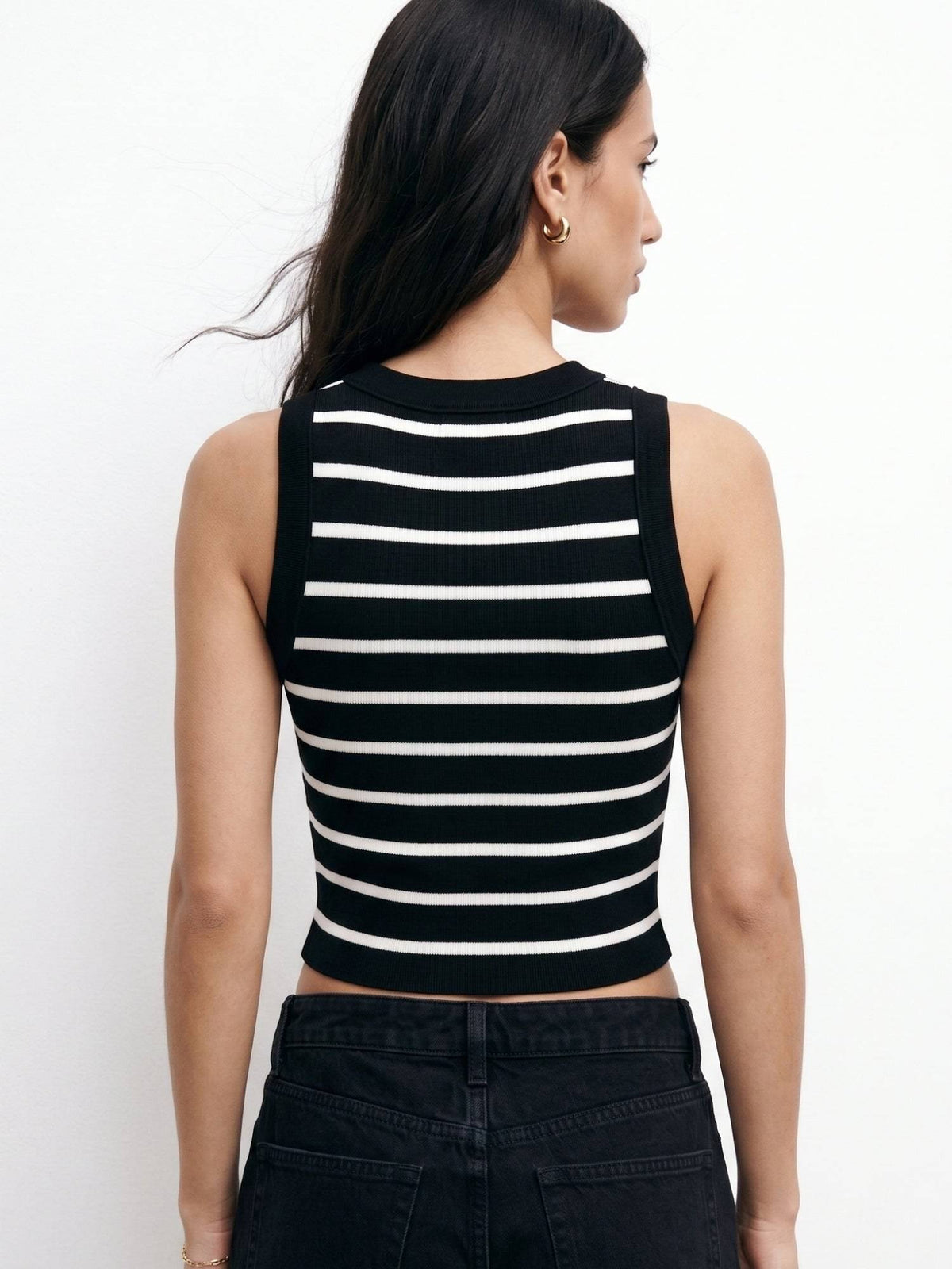 Black Stripes Crop Top | CT61 - view 4