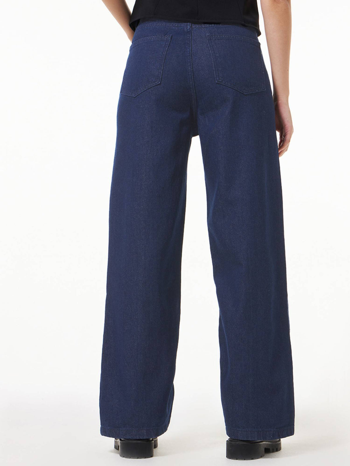 Womens Blue Baggy Straight Fit Jeans | BG78 - view 4