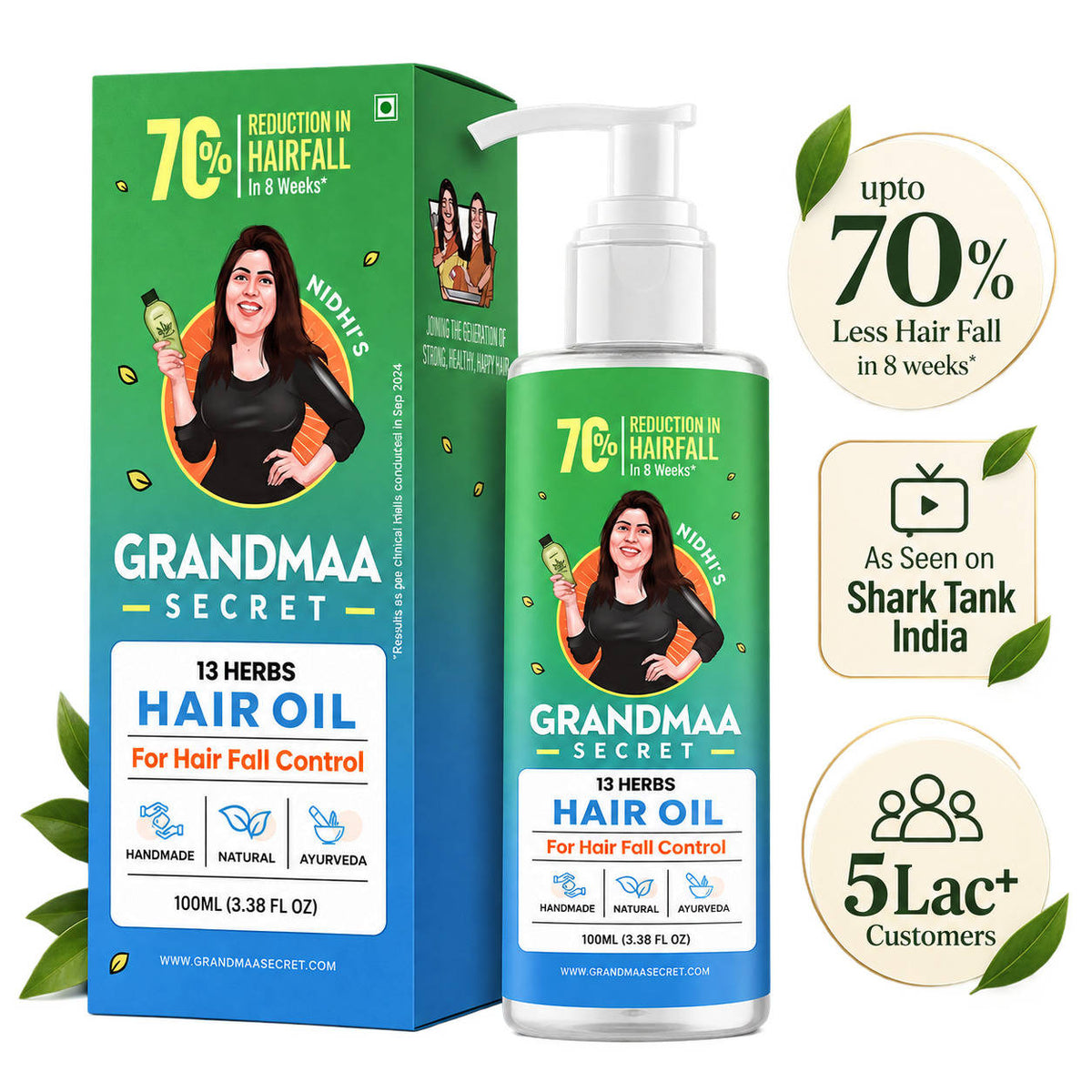 100% Natural & Hand Made 13 Herbs Hair Oil for Hair Fall Control | H85 - view 1