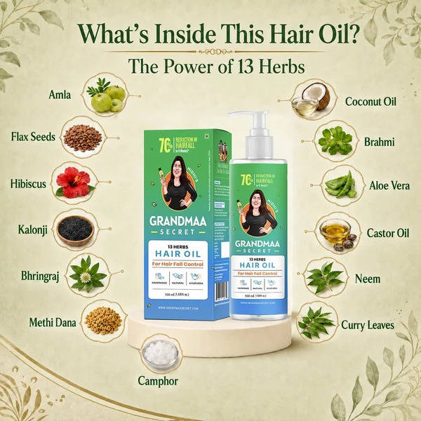 100% Natural & Hand Made 13 Herbs Hair Oil for Hair Fall Control | H85 - view 5