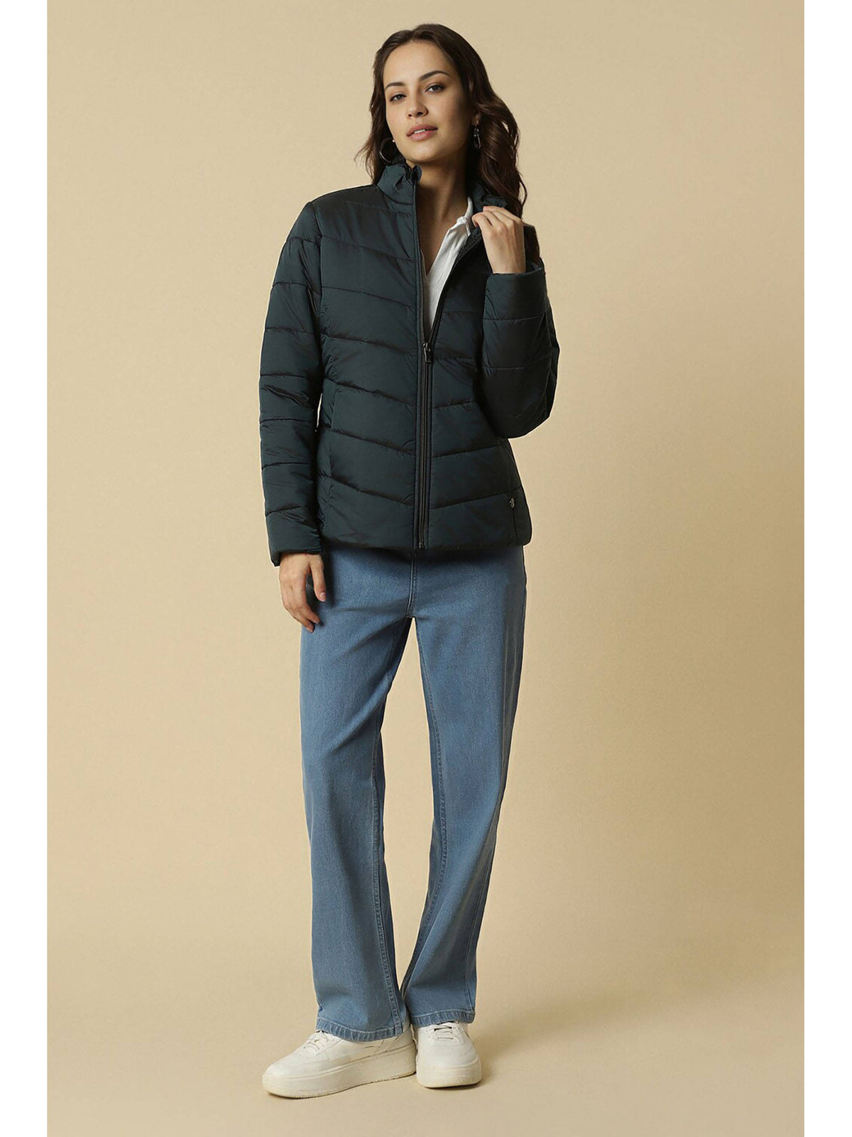 Women Green Solid Casual Jacket | JC78 - view 2