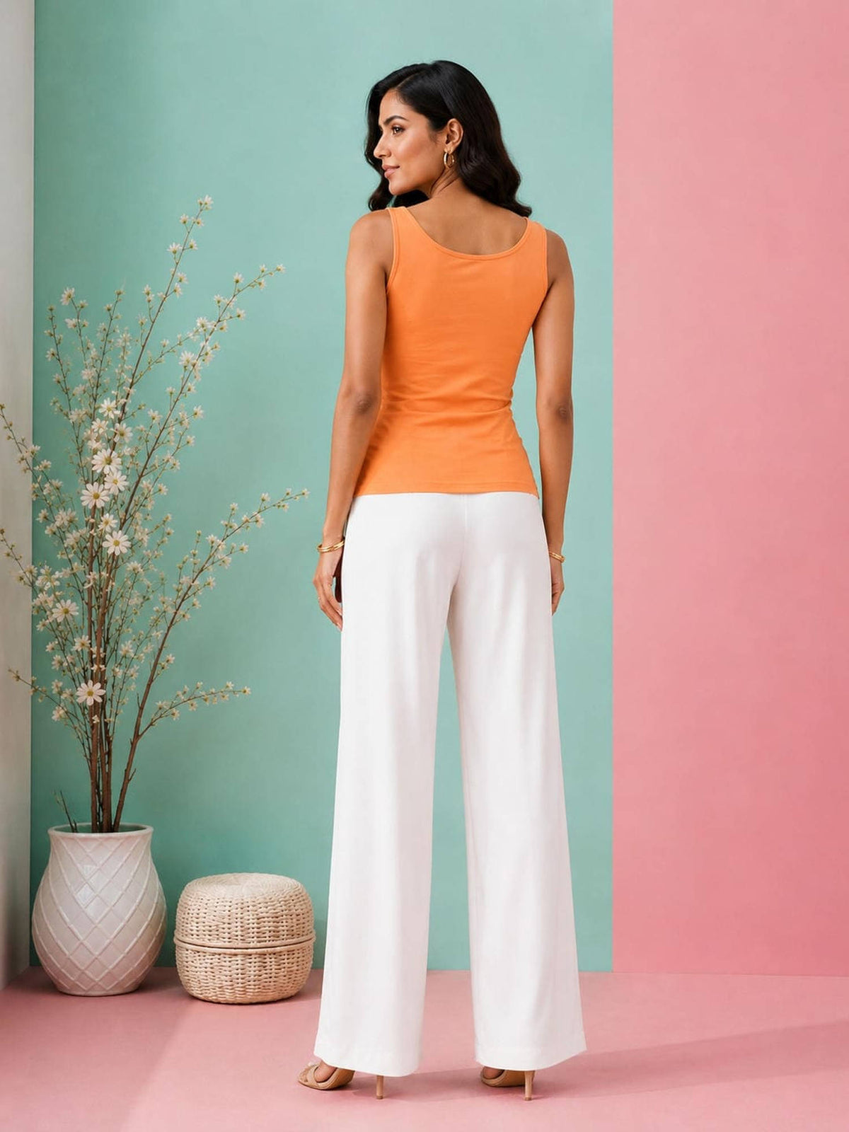 Orange Scoop Neck Camisole | TT98 - view 2