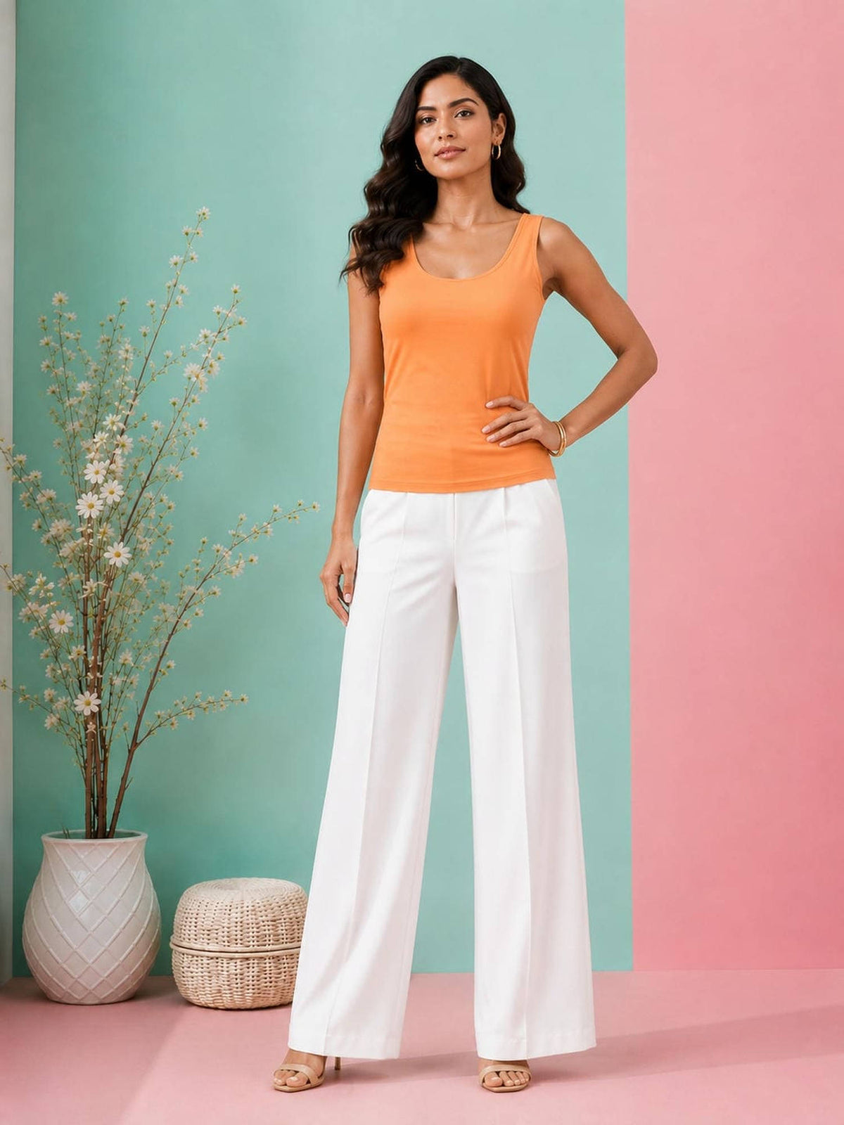 Orange Scoop Neck Camisole | TT98 - view 5