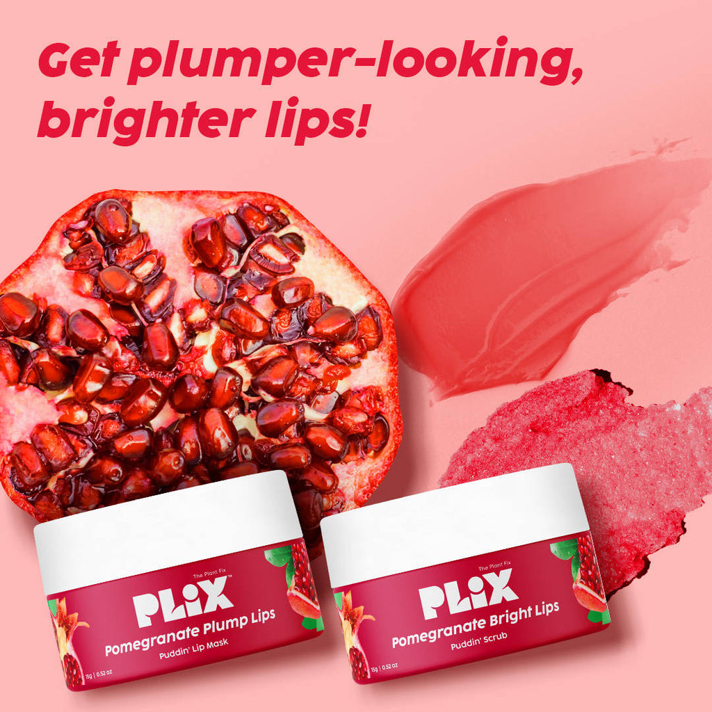 Pomegranate Plump Puddin Lip Mask & Bright Lips Scrub Combo | PL1 - view 2