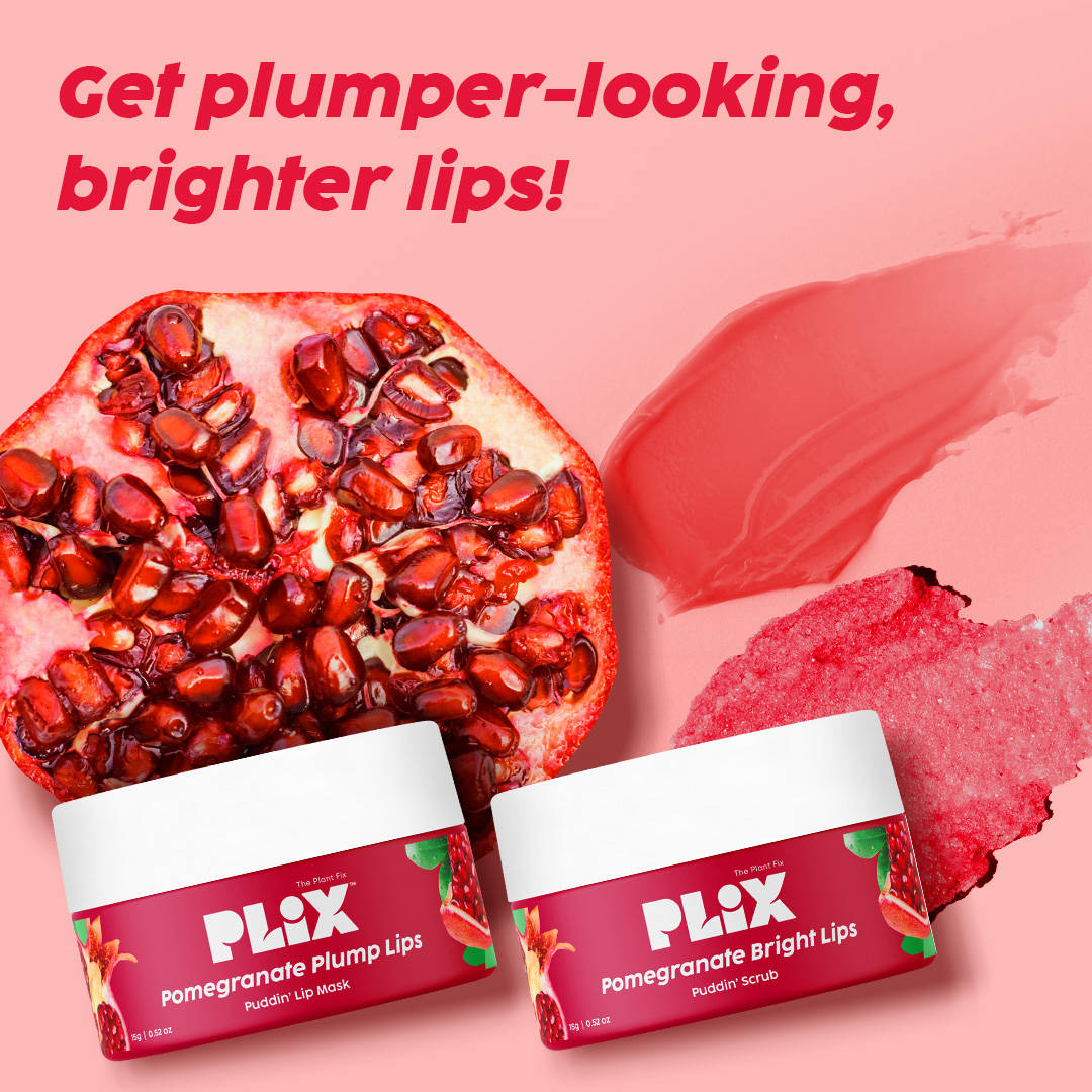 Pomegranate Plump Puddin Lip Mask & Bright Lips Scrub Combo | PL1 - view 2