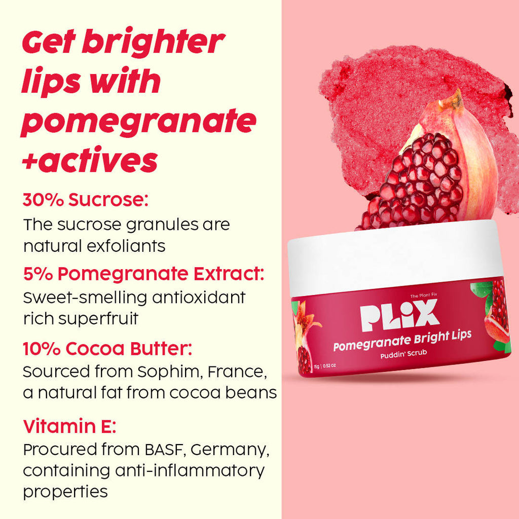 Pomegranate Plump Puddin Lip Mask & Bright Lips Scrub Combo | PL1 - view 4