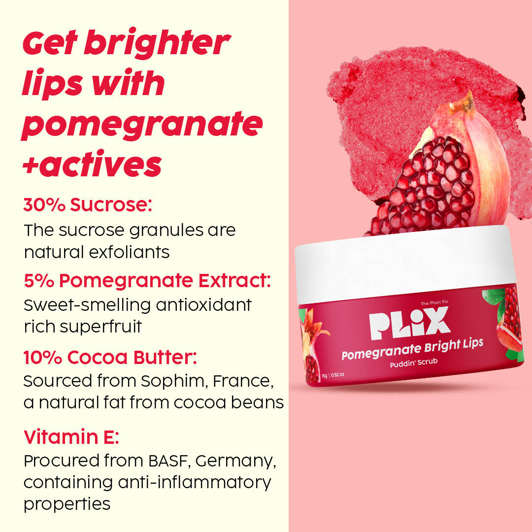 Pomegranate Plump Puddin Lip Mask & Bright Lips Scrub Combo | PL1 - view 4