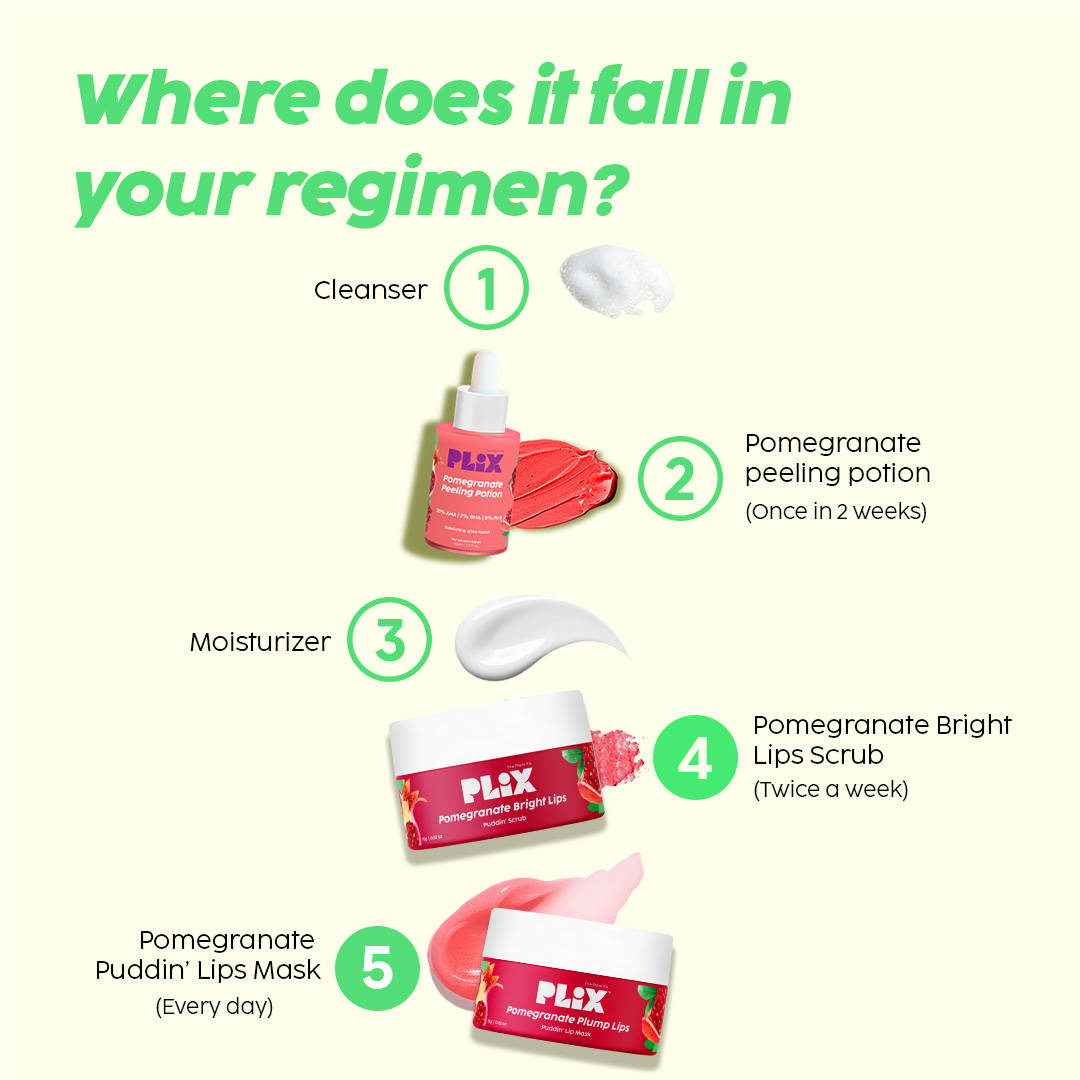 Pomegranate Plump Lips, Puddin Mask & Scrub With Peeling Potion | PL1 - view 2